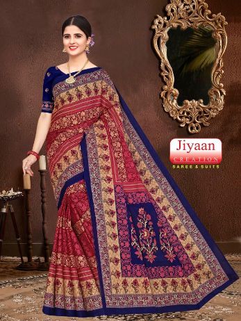 Jiyaan Priyanshi  Cotton Printed Designer Casual Daily Wear Saree Collection