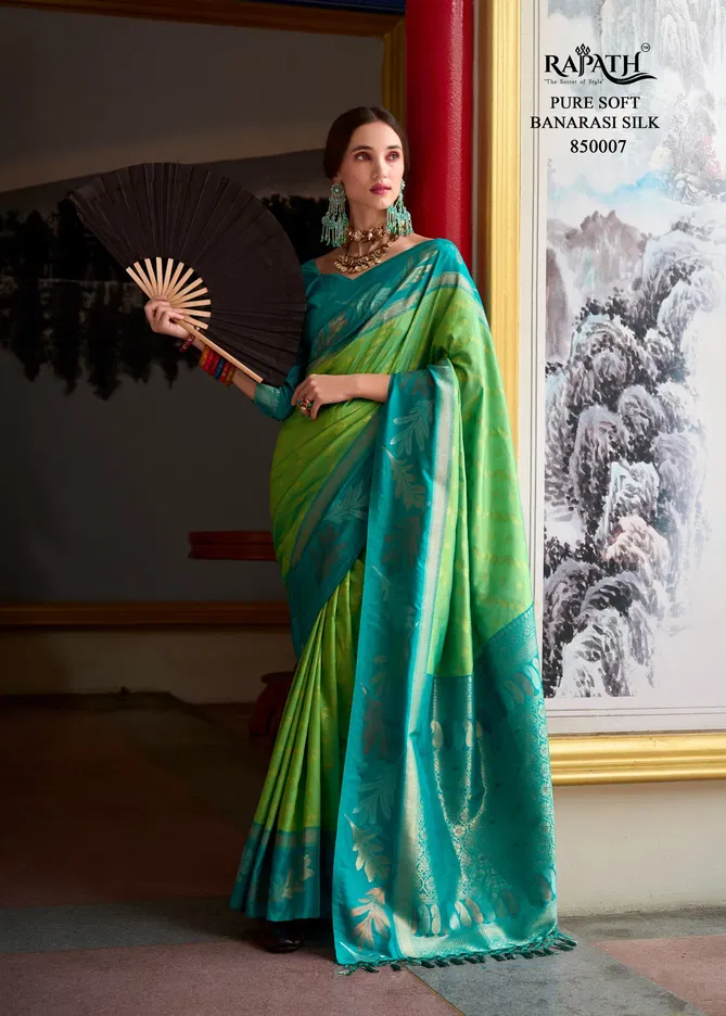 Rajpath Leaf Silk Banarasi Soft Silk Fancy Saree Wholesale Market In Surat