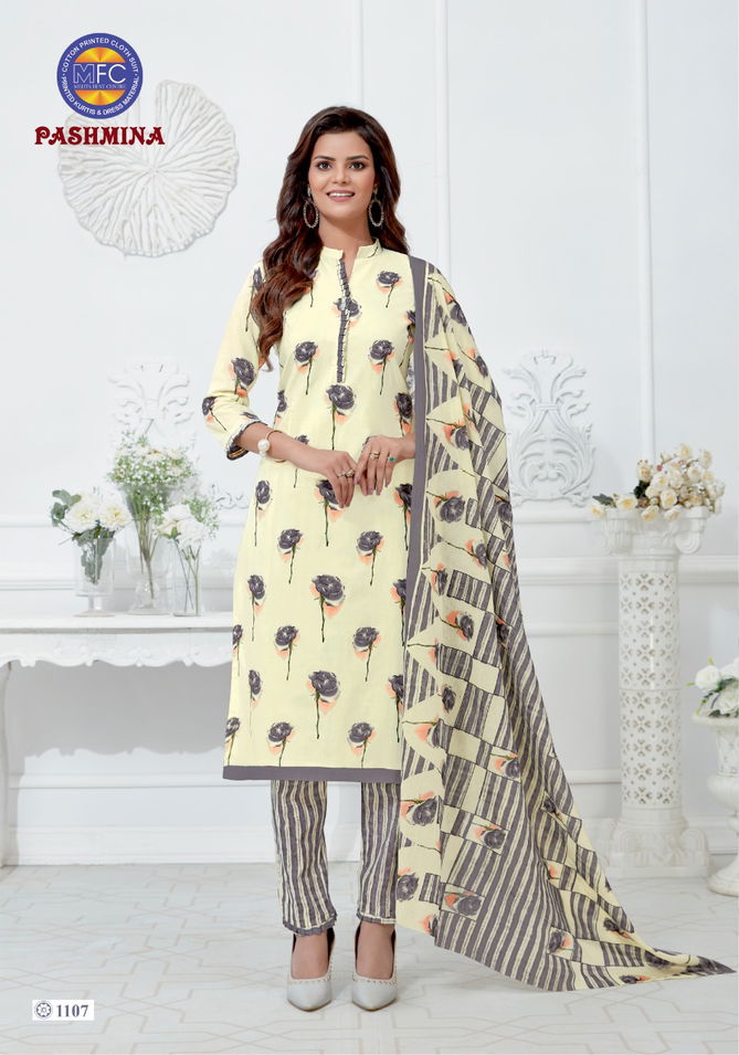 Mfc Pashmina 11 Latest Printed Designer Casual Wear Pure Cotton Printed Dress Material Collection 