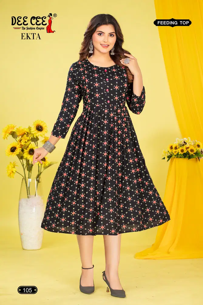 Ekta By Deecee Rayon Printed Feeding Kurtis Suppliers In Mumbai