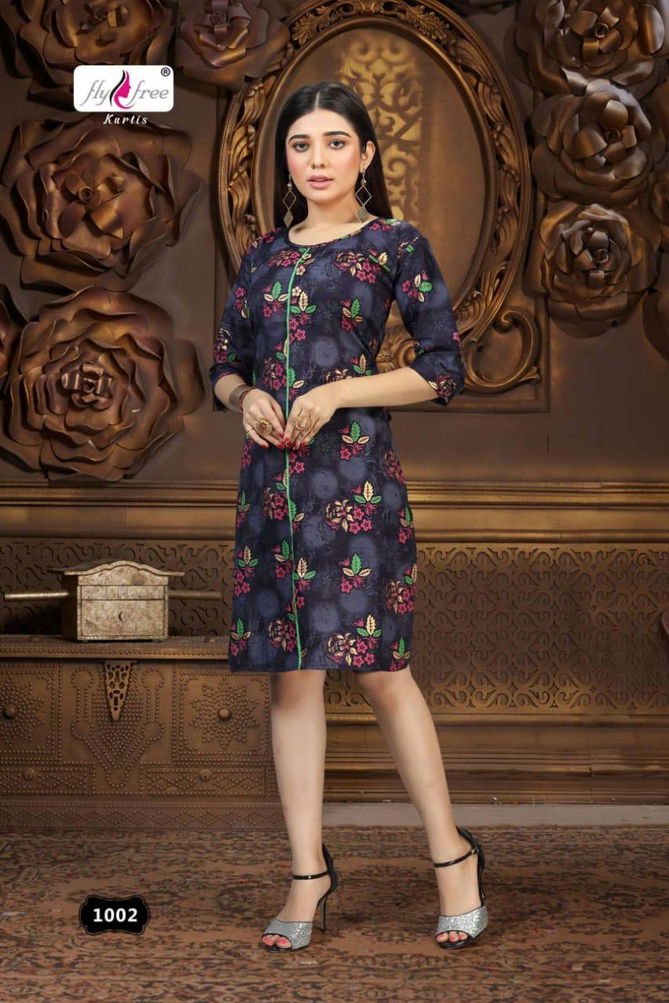 Fly Free Mehak Latest Fancy Designer Casual Wear Rayon Printed Kurti Collection