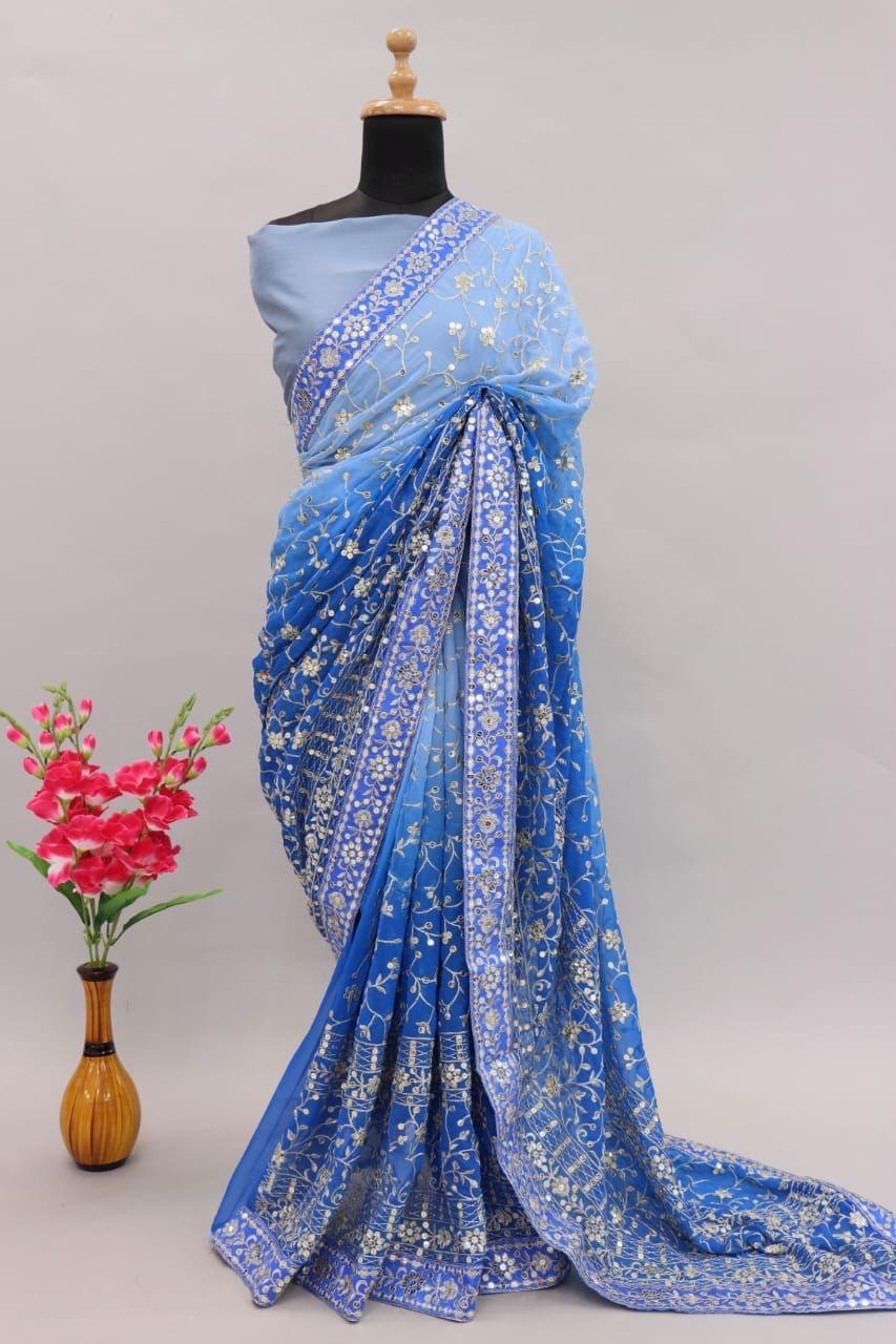 BT 3051 Georgette Party Wear Sarees exporters in India