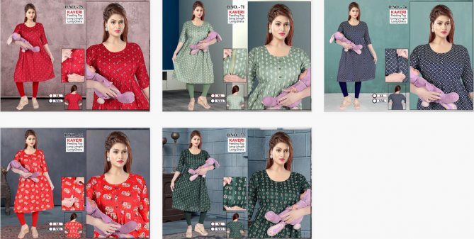 Seven Cross Casual Wear Rayon Feeding Kurti Wholesale Shop In Surat
