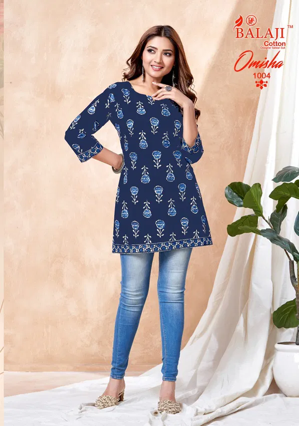 Balaji Omisha Vol 1 Cotton Printed Short Kurtis Catalog
