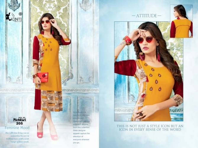 Kinti-Pichkari-2 Latest designer fancy regular wear rayon Fancy Kurtis Collection
