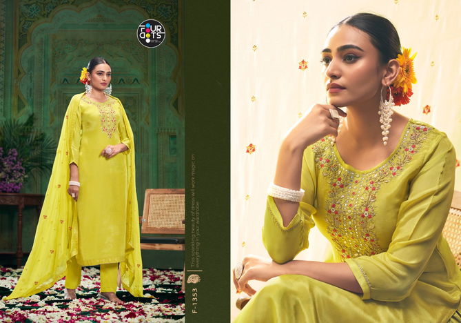 Mishka By Four Dots Glass Organza Designer Salwar Kameez Wholesale Price