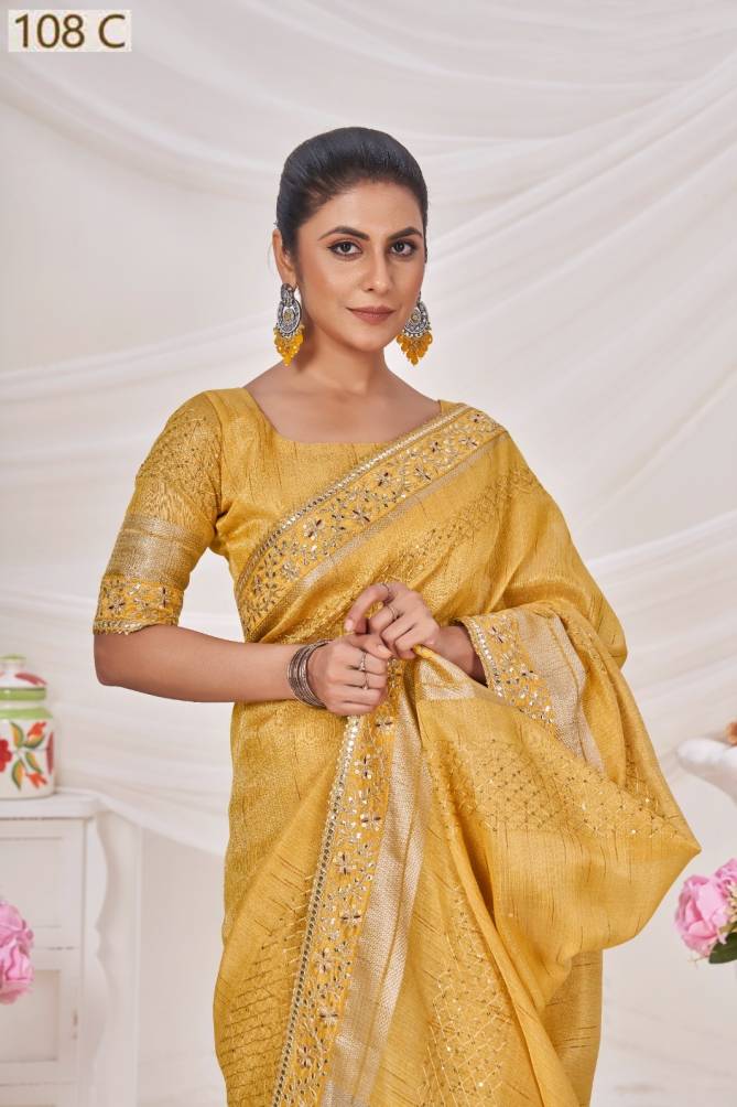 Sumitra 108 A To 108 E Top Dayed Patta Sarees Wholesale Price In Surat