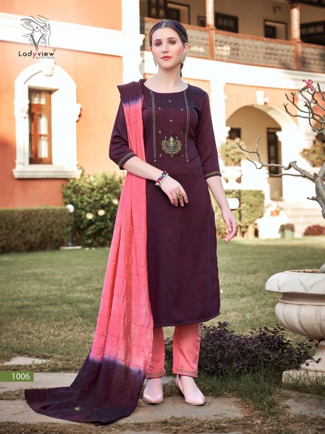 Ladyview Geet Fancy Wear Designer Kurti With Pant And Dupatta Collection