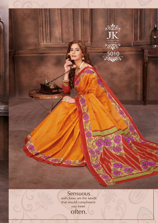 Jk Tulsi Avantika Vol 5 Latest Printed Cotton Regular Wear Saree Collection 