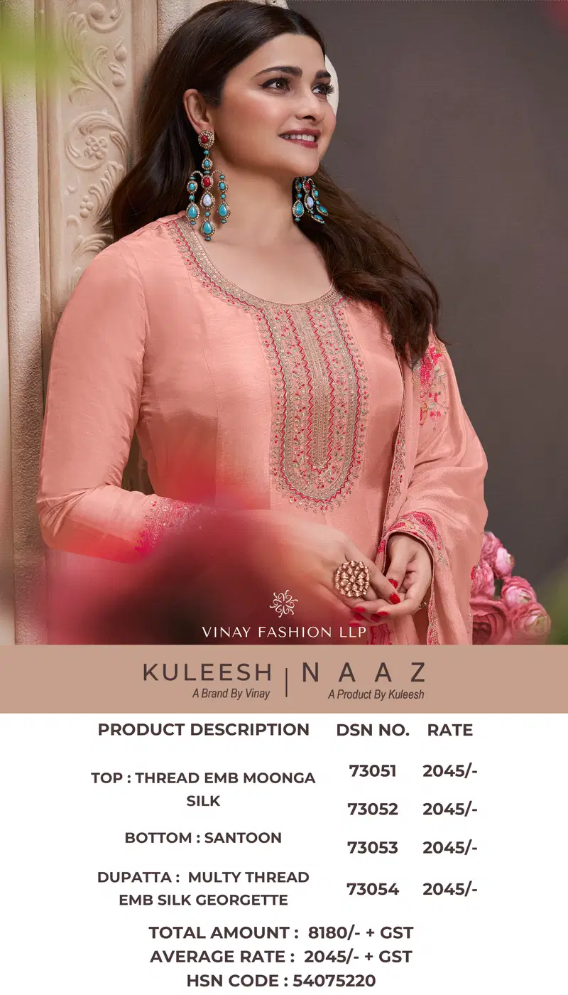 Naaz By Vinay Kuleesh Silk Designer Salwar Suit Wholesale Market In Surat