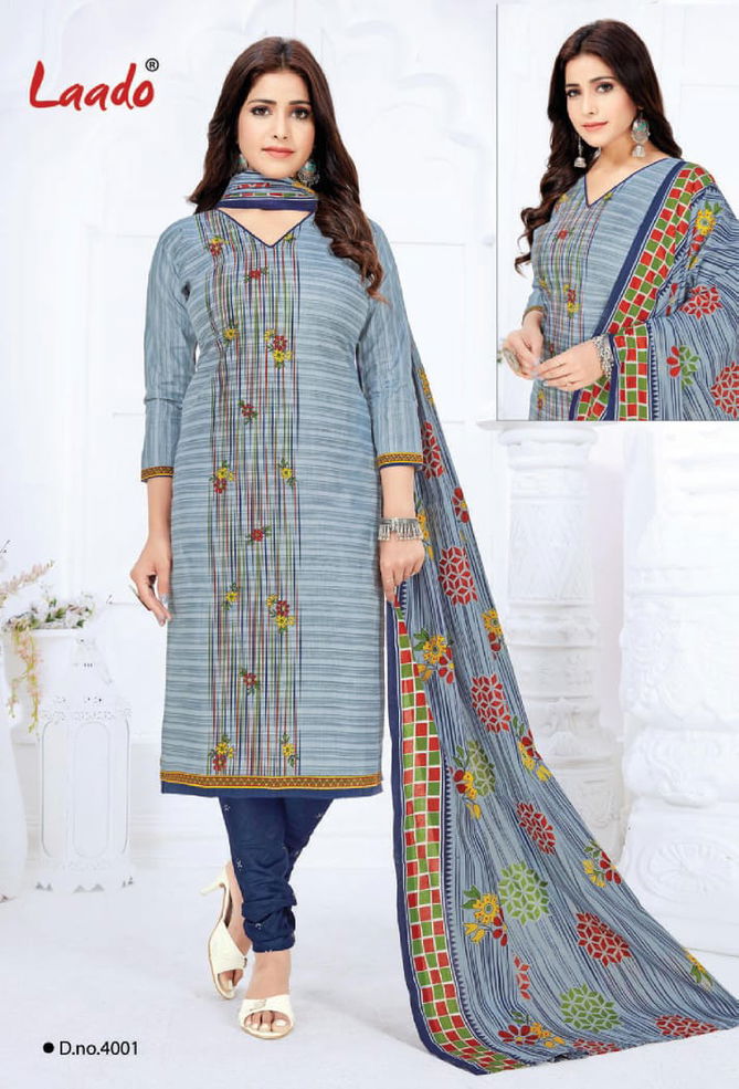 Laado Priyanka Vol 4 Latest Pure Cotton Printed Casual Wear Dress Material Collection 