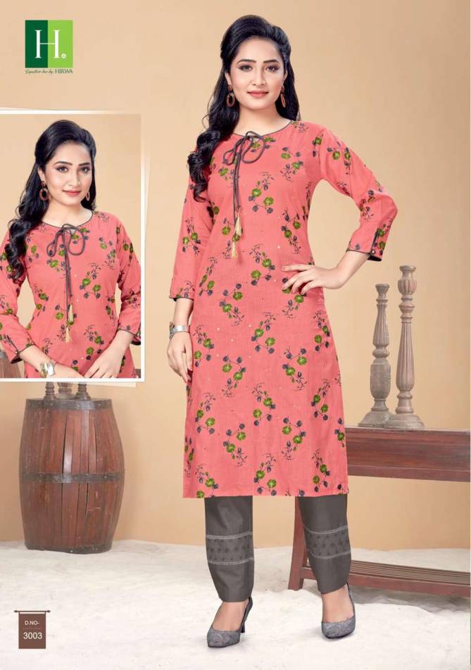 Hirwa Indi Chic Casual Wear Designer Fancy Kurtis With Bottom Collection
