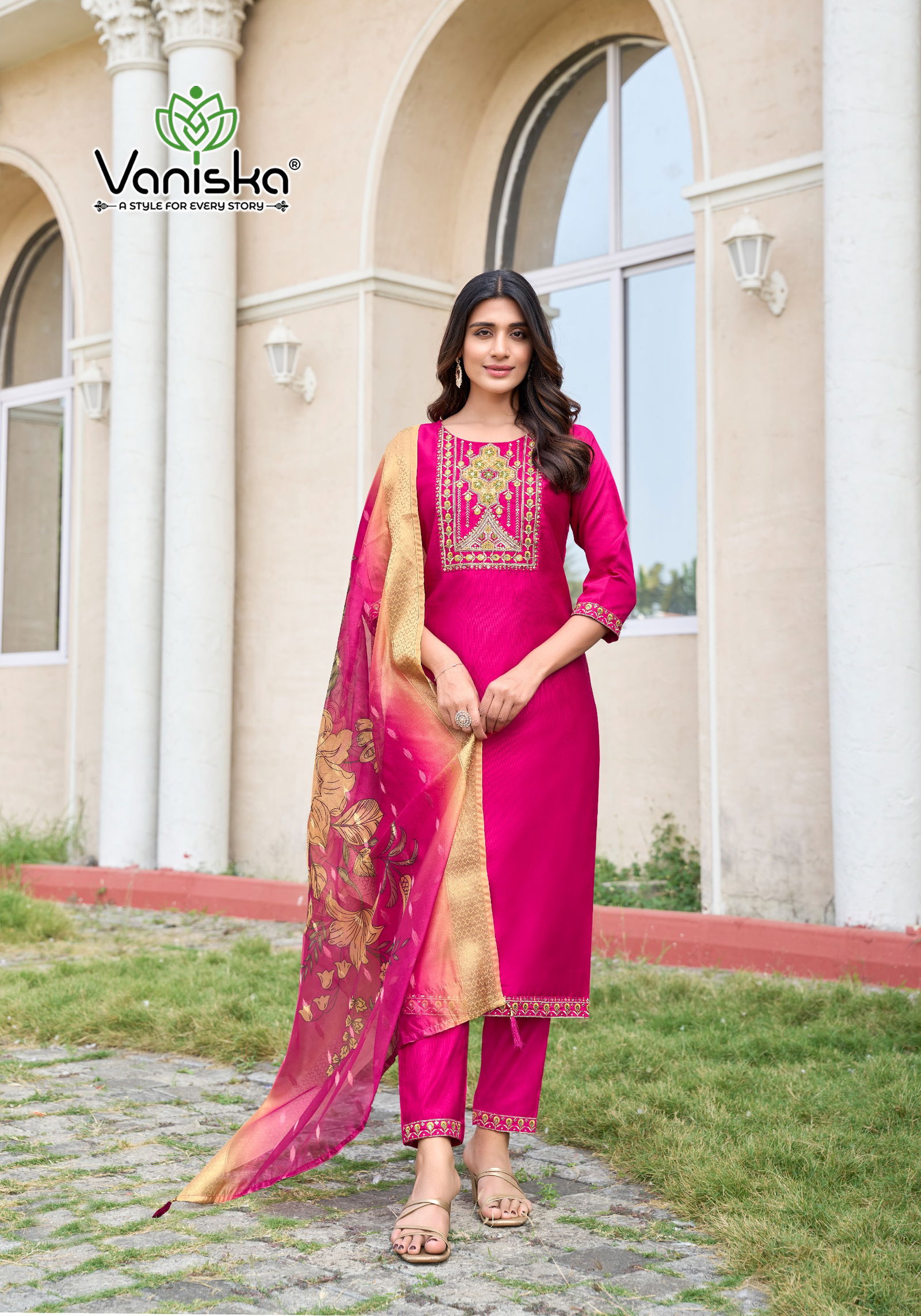 Maharani Vol 1 By Vaniska Kurti With Bottom Dupatta Exporters In India