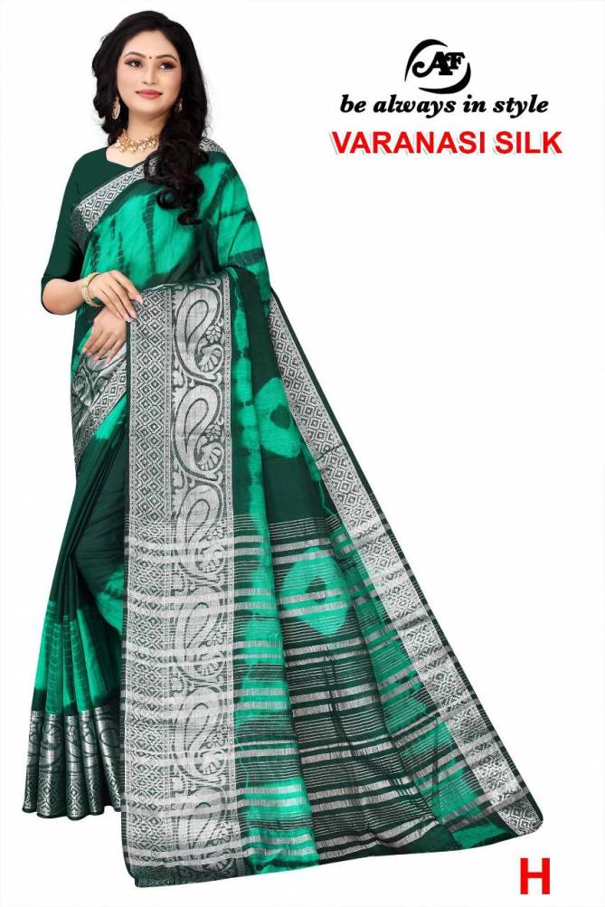 AMBAJI FASHION VARANASI SILK Latest Fancy Festive Wear Designer Silver Siburi Saree Collection