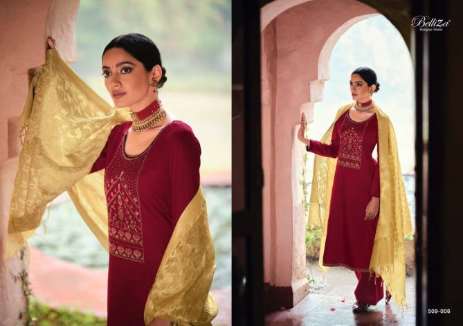 Belliza Shubharambh 2 Fancy Wedding Wear Pure Original Heavy Jam Cotton with Exclusive Heavy Embroidery Top With Banarasi Dupatta Dress Material Collection