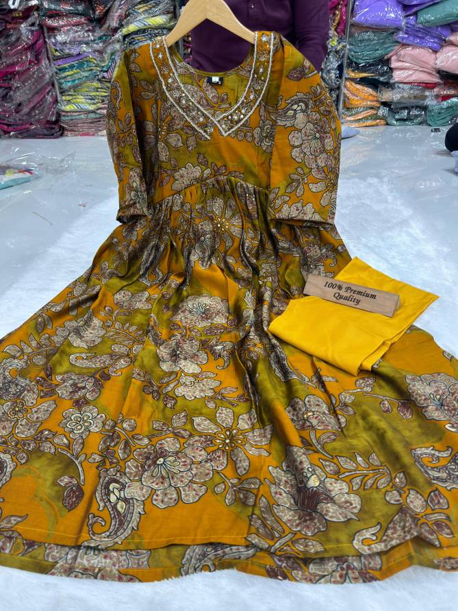 Raja Rani By Tdg Modal Silk Printed Anarkali Kurti With Bottom Wholesale Order In India