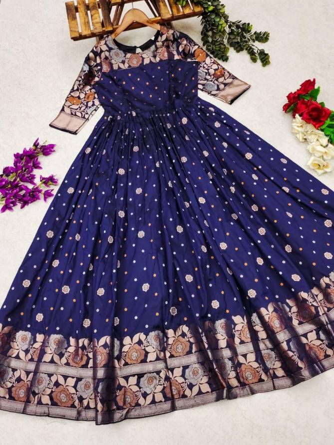 AJD 7956 Soft Silk Taditional Kids Wear Girls Gown Wholesale Clothing Suppliers In India