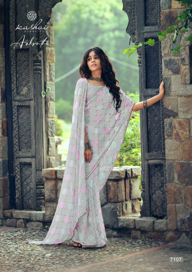 Kashvi Aakruti Casual Wear Georgette Ethnic Wear Printed Latest Saree Collection
