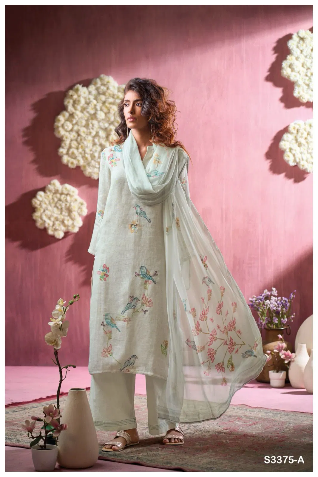 Ellyra 3375 by Ganga Linen Printed Embroidery Salwar Suit Orders In India