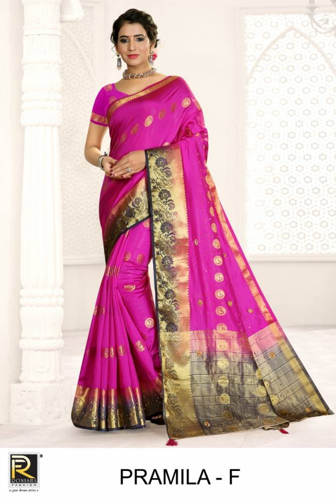 Ronisha Pramila Latest Designer Festive Wear Nylon Silk Saree Collection