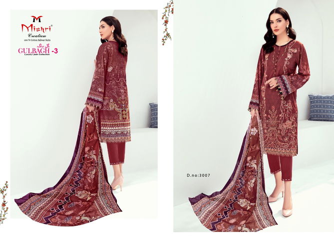 Mishri Creation Gulbagh 3 Luxury Lawn Casual Regular Wear Collection
