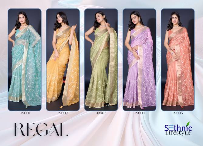 Regal By Sethnic Gold Spun Fancy Saree Exporters In India