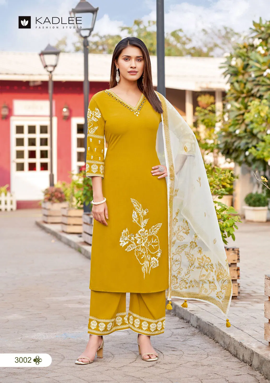 Kamyaa By Kadlee Rayon Printed Designer Kurti With Bottom Dupatta Orders In India