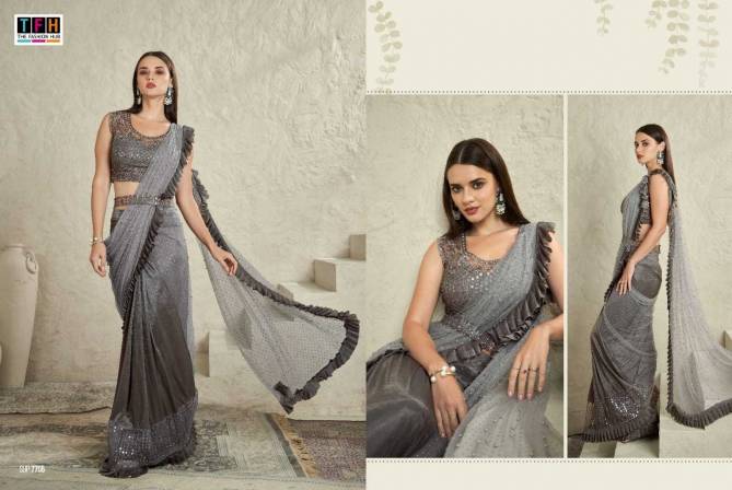 7705 - 7706 TFH Party Wear Readymade Sarees With Belt Wholesale Shop In Surat