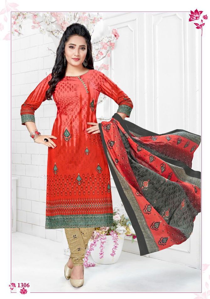 Cotton Pluse Heena 13 Regular Casual Wear Printed Cotton Dress Material Collection
