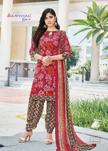 Kavyanjali Rise 41 Latest Designer Daily Wear Printed Cotton Dress Material Collection With Chiffon Dupatta 