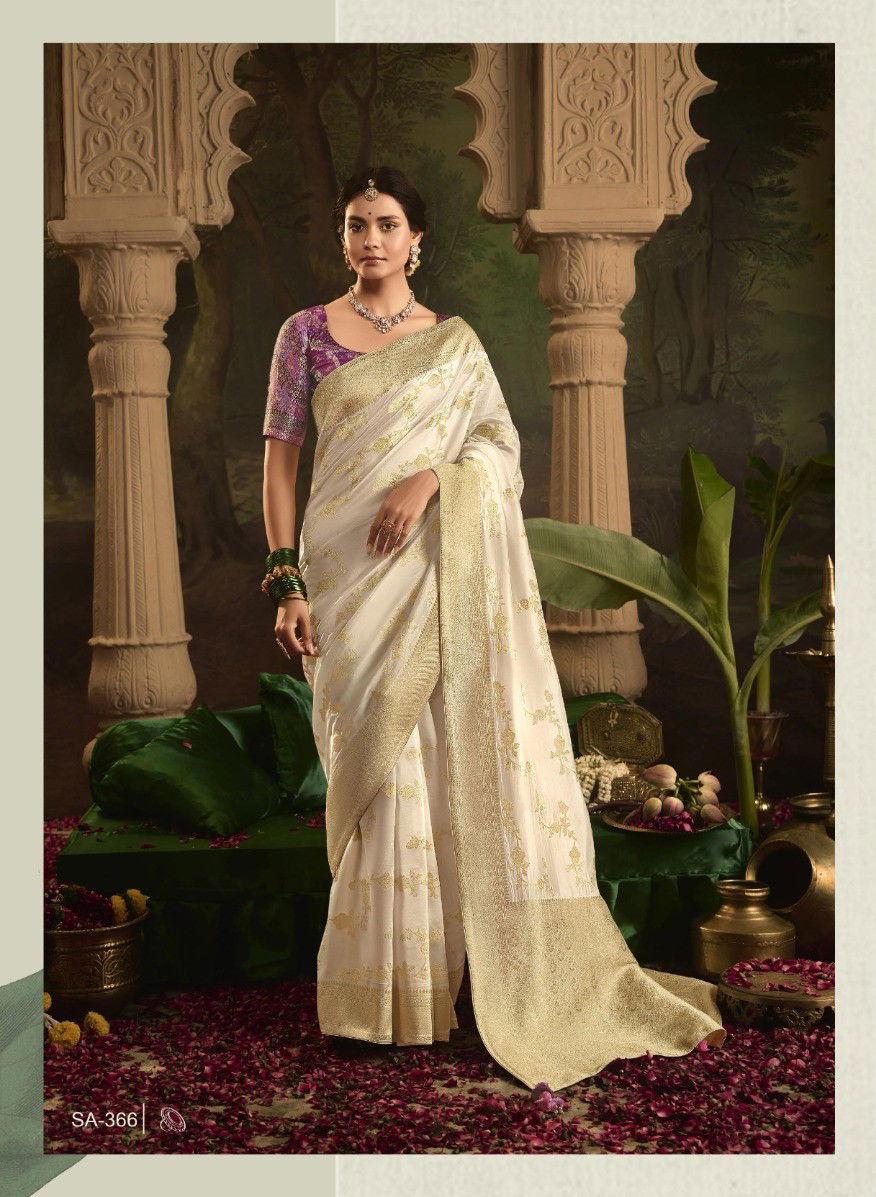 Raas By Kimora Crepe Dola Silk Wedding Wear Sarees Suppliers In India