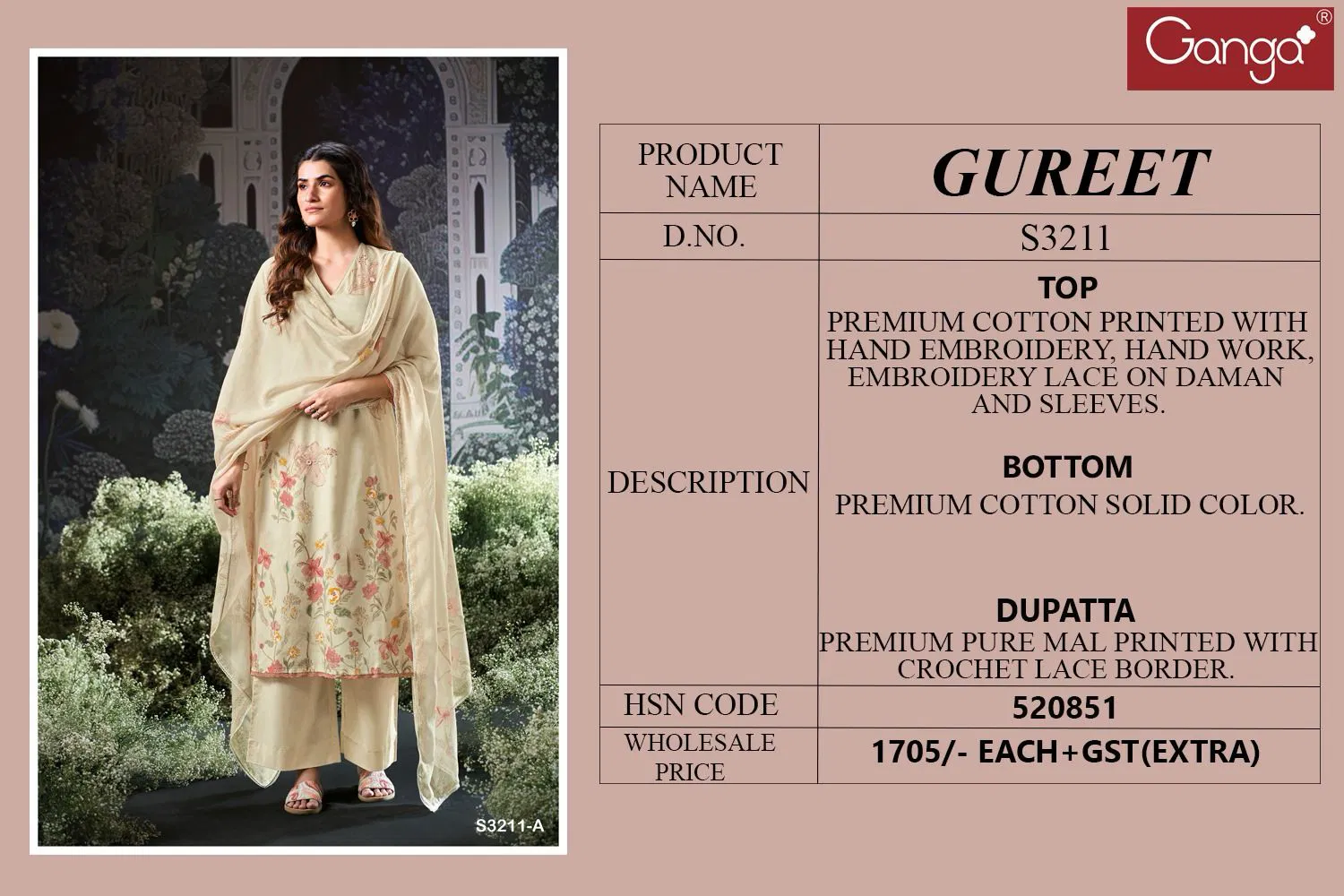 Gureet 3211 By Ganga Cotton Printed Dress Material Wholesale Price In Surat