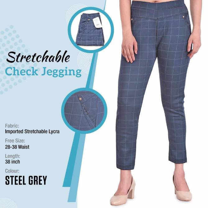 Checks Pents Strechable Check Jeggings Rich Look And High Demand, Superb Quality, Best Price & Satisfied Products Collections (Available Size-28 to 38)