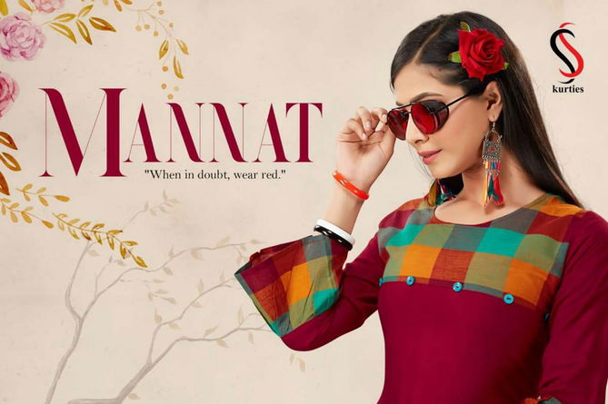 Ss Mannat Latest Beautiful Hand And Neck Designer Daily Wear Anarkali Style Kurti Collection 