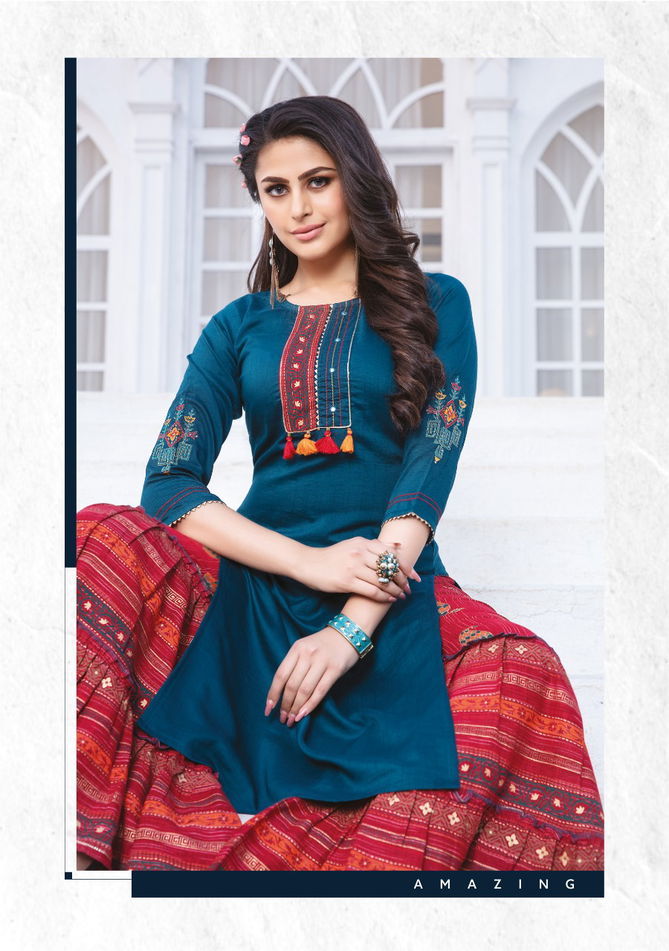 AKSHRA Latest Fancy Designer Festival Wear Classy Cotton Printed  Kurti With Bottom Collection