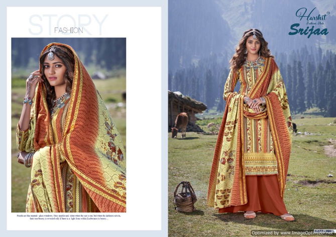 Harshit Sriji Latest Designer Casual Wear Pure wool Pashmina Digital Printed Dress Material Collection 