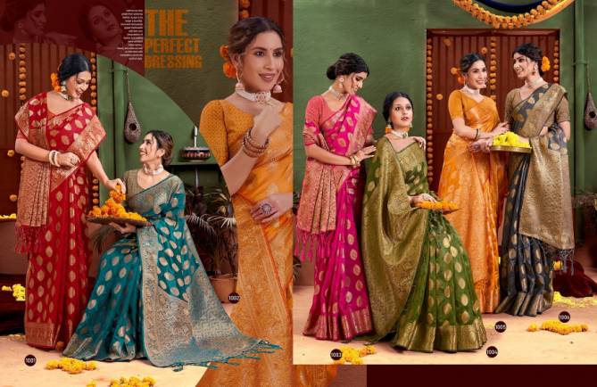Saroj Manohari Silk Vol 5 Organza Rich Pallu Saree Catalog 