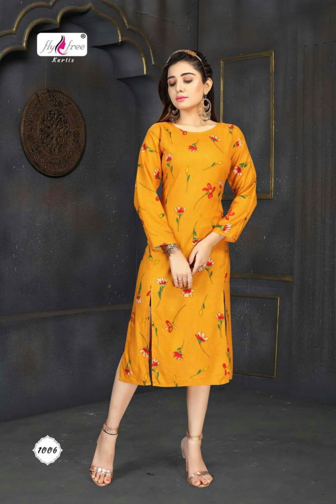 Fly Free Suduko 2 Latest Fancy Designer Stylish Casual Wear	Rayon Long Kurti Collection
