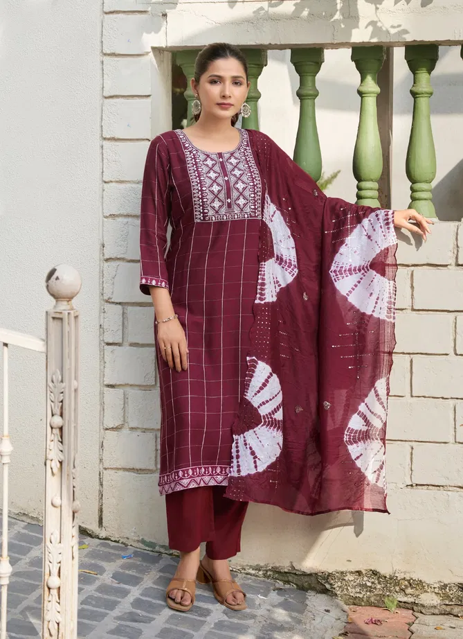 Maya Vol 1 By Mystic 9 Rayon Dobby Kurti With Bottom Dupatta Suppliers In India