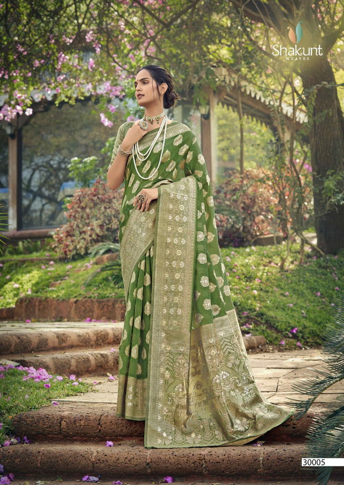 SHAKUNT PADMASHREE Cotton Weaving Festive Party Wear Designer Saree Collection