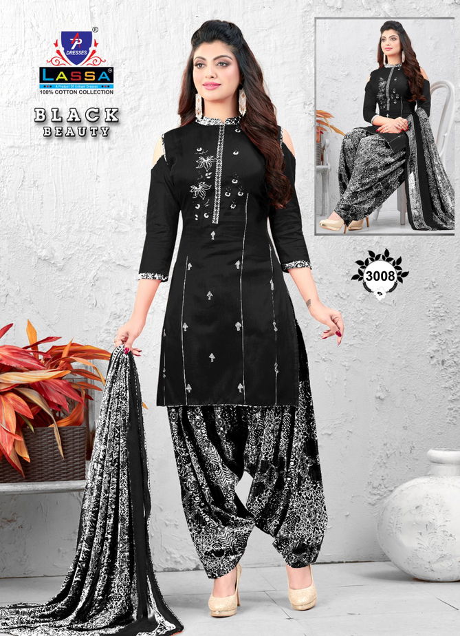 Arihant Lassa Black Beauty Printed Cotton Fancy Casual Wear Dress Material Collection
