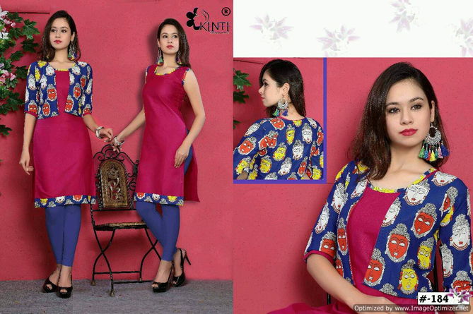 Kinti KamyaFancy Designer Ethnic Wear Handloom Cotton Printed Separate Jacket Kurtis Collection