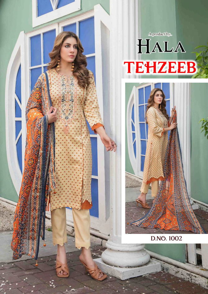 Tehzeeb By Hala Cambric Cotton Pakistani Dress Material Catalog