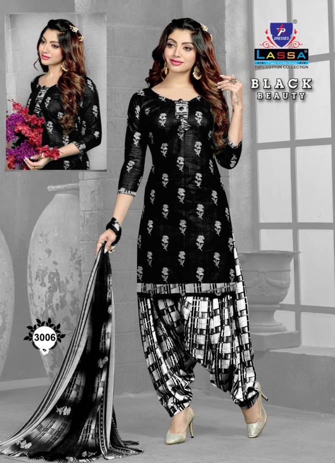 Arihant Lassa Black Beauty Printed Cotton Fancy Casual Wear Dress Material Collection
