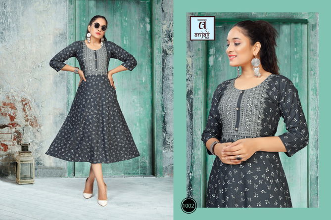 Anjali Libas Latest Regular Wear Rayon Printed Designer Kurtis Collection