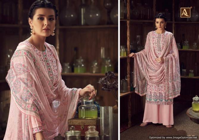 Alok Mythili Latest Collection Of Designer Pure Pashmina Kashmiri Digital Print Swarovski Diamond Work Dress Material 