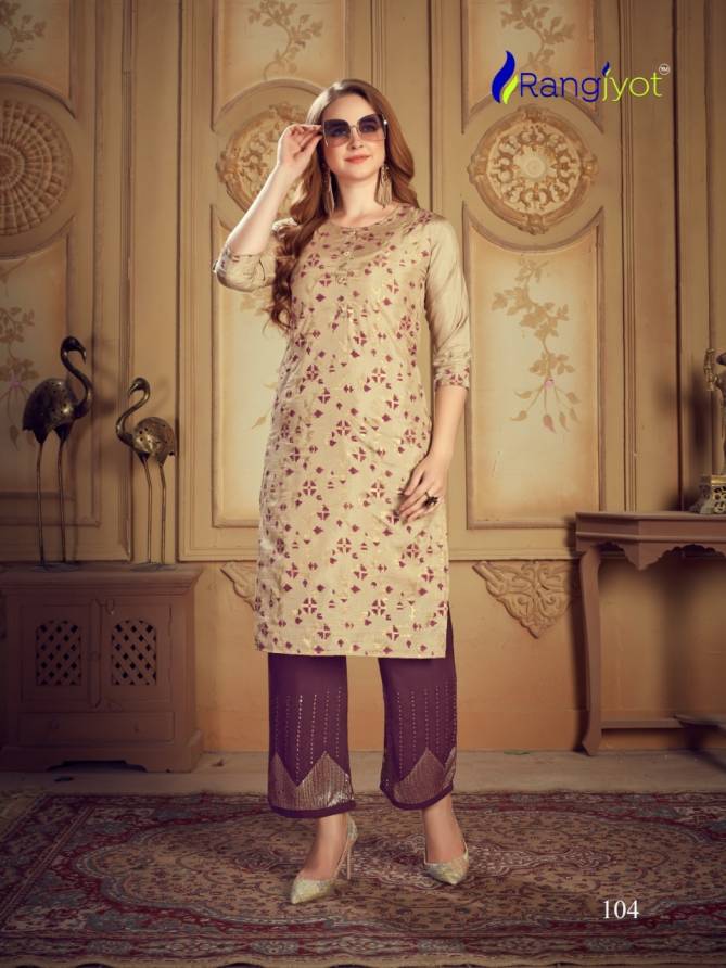 RANGJYOT NARGIS VOL-1 Latest fancy Heavy Designer Festive Wear Dolla silk top With Sequence Work pant Kurtis Collection 