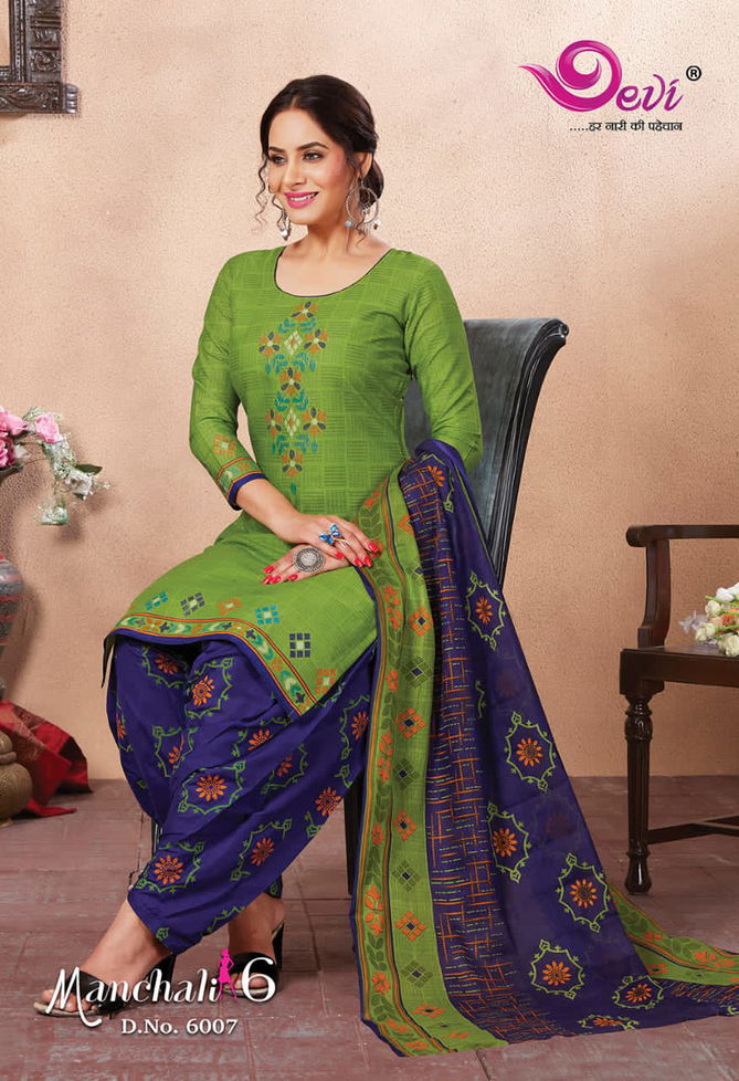 Devi manchali 6 Latest Fancy Regular casual wear printed cotton collection
