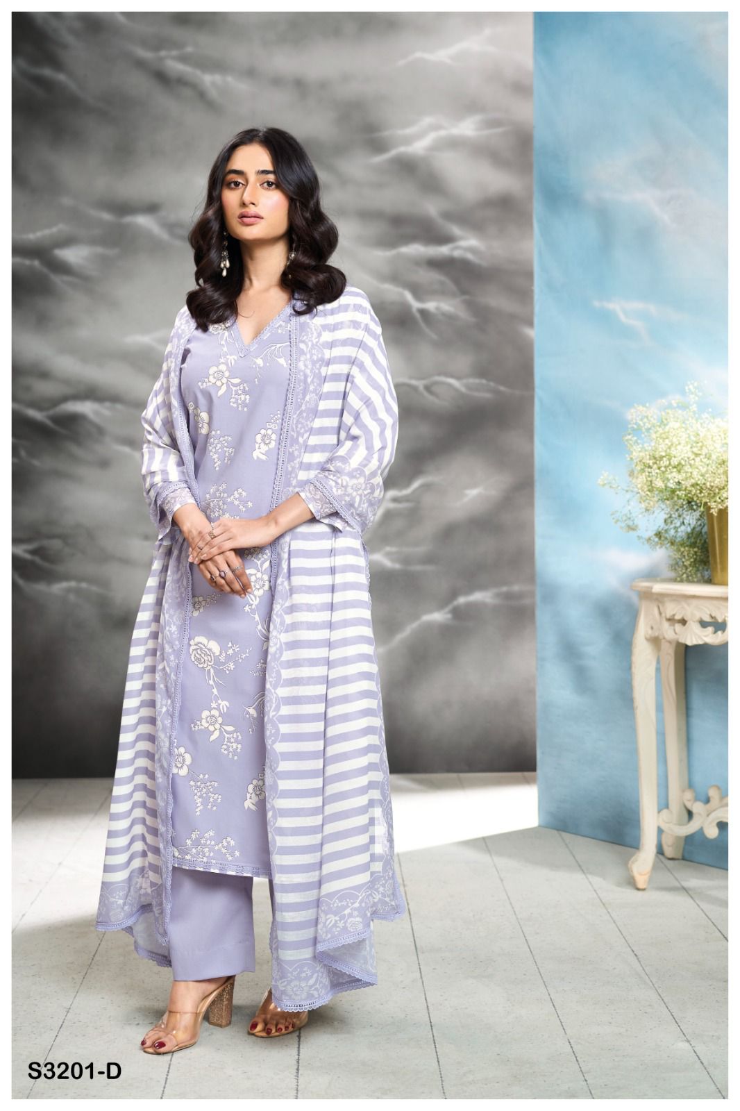 Aashini 3201 By Ganga Cotton Printed Embroidery Dress Material Online Wholesale
