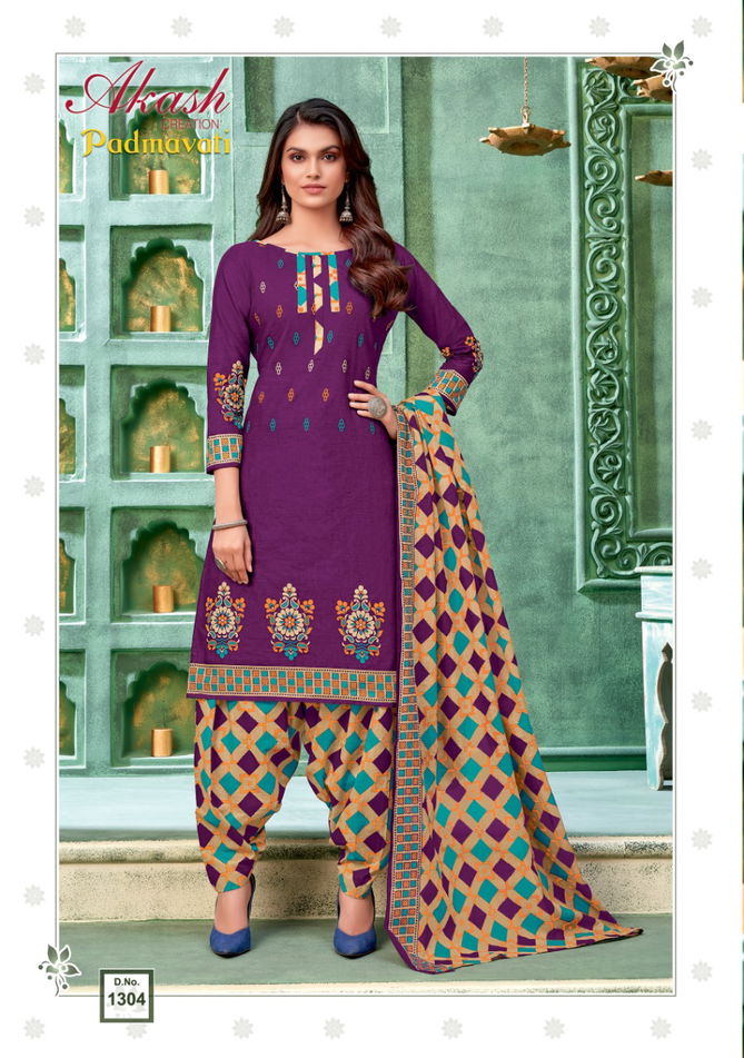 Akash Padmavati Vol-13 Latest Fancy Designer Regular Casual Wear Patiala Printed Dress Material Collection